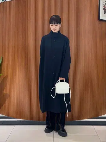 CABaN 울 개버딘 스탠드 칼라 코트