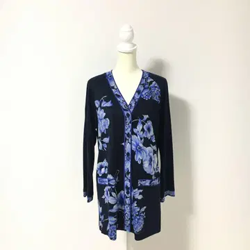 새상품급 LEONARD 레오나르 실크 울 롱 가디건 LL