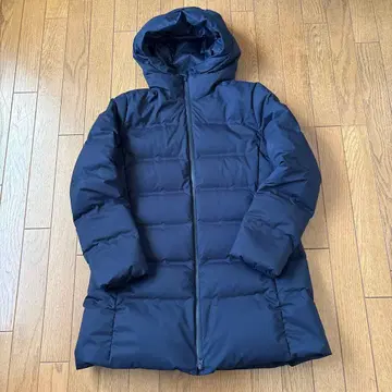 유니클로 후드 부착 롱 다운 자켓 네이비 XL