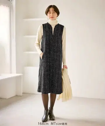 로페피크닉 키넥 트위드 오버롤 스커트 원피스