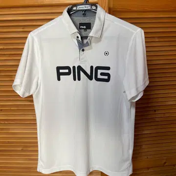 PING 화이트 피케 셔츠 LL