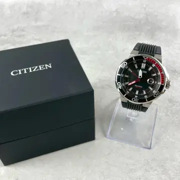 레어 박스 포함 CITIZEN 에코 드라이브 블랙 솔라 고무 벨트