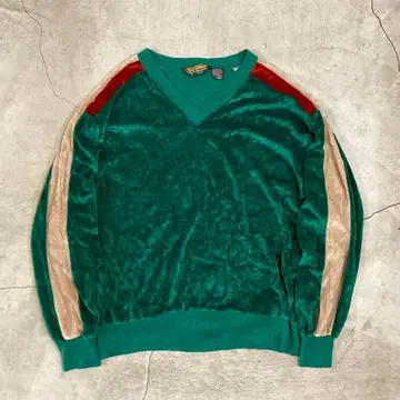 70's 빈티지 sears 벨로아 긴팔 셔츠 그린 vintage