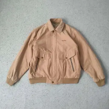 unknown 탄력 해링턴 자켓 L 베이지 짧은 기장 체크 라이너