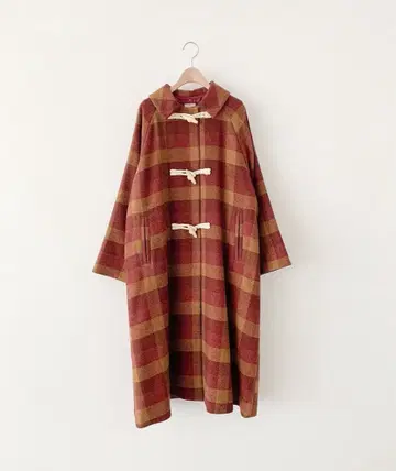 사만사 모스모스 타즈매니아 울 2WAY 옷깃 롱 코트 보르도 체크