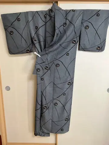 블랙 꽃무늬 코몬 기모노