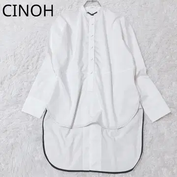 치노 블라우스 레이스업 파이핑 화이트 캐주얼 여자 사이즈 38