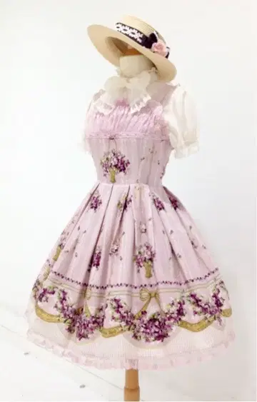 [ 미사용 새상품 ] 저택의 제비꽃 튤 레이스 오버롤 스커트