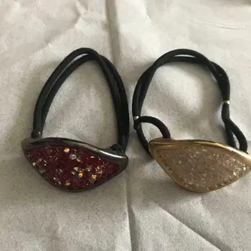 컴플렉스 비즈 머리끈 2개 세트