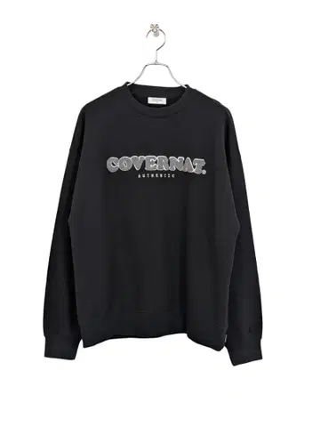COVERNAT 와펜 로고 맨투맨 속기모 블랙 M (95)