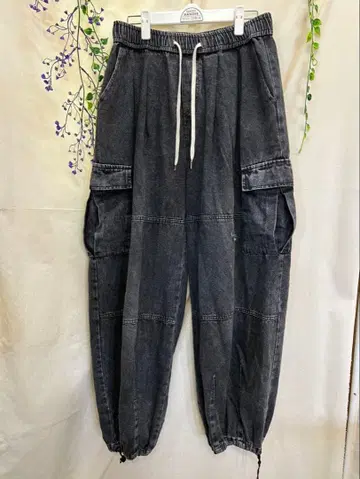 ARULE 아르 카고 데님 와이드 실루엣 조거 팬츠