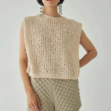mediam Frayed Yarn Square Pullover 니트