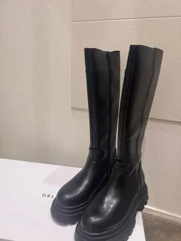 GRL 가죽 통굽 롱 부츠 [ zr1060 ]