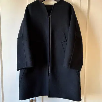 Drawer 드로워 노카라 울 코트 다크 네이비 34