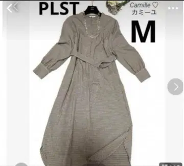 [ 새상품급 ] 플라스테 원피스 체크 사이즈 M 베이지