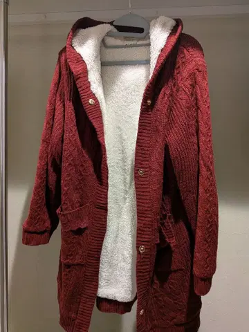 axes femme 보아 안감 니트 코트 버건디