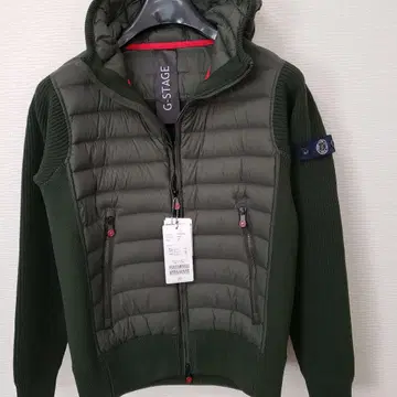 G-Stage 후드 부착 니트 콤비 다운 90% 자켓