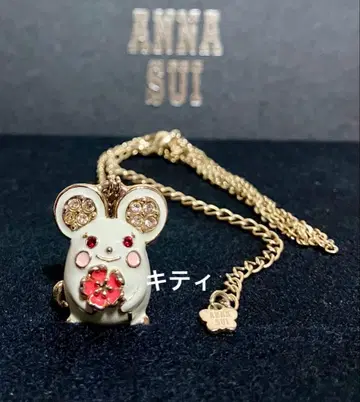 ANNA SUI 목걸이 쥐 꽃 롱 목걸이 안나수이 미사용 레어