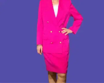 바블리 수트 셋업 Diana's 골드 버튼 미사용 울 M