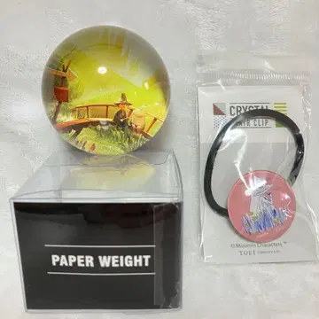 무민 크리스탈 페이퍼웨이트 스너프킨 머리핀 세트