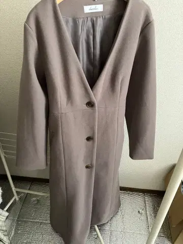 dazzlin 브라운 롱 코트 S 사이즈 허리 벨트 포함