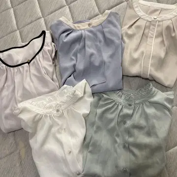 여성용 셔츠 블라우스 반팔 5개