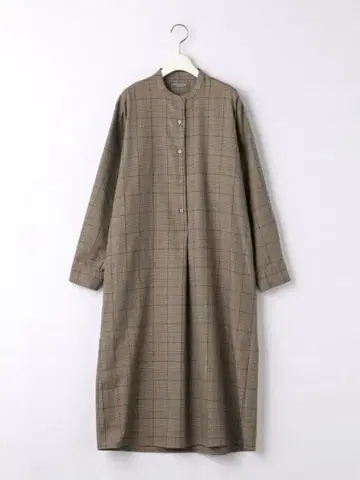 A DAY IN THE LIFE 체크 밴드 카라 셔츠 원피스