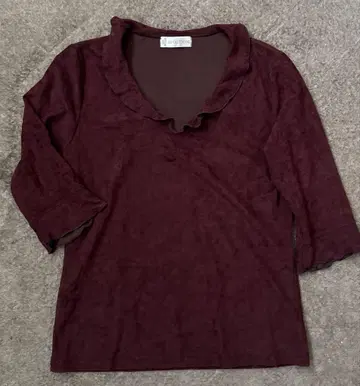 스웨이드 벨벳 프릴 한국제 풀오버