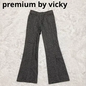 premium by vicky 팬츠 블랙 울 실크 0 일본제