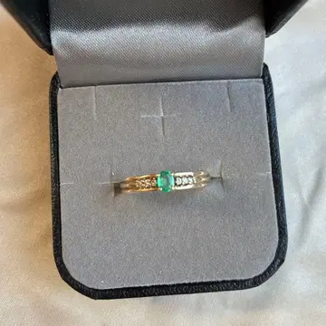 K10 에메랄드 반지 다이아몬드 0.06 약 13호