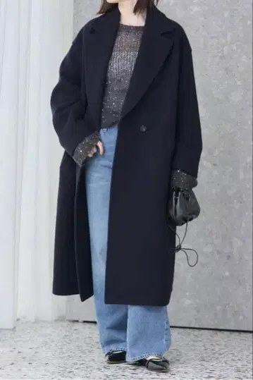 SUPER120 MANTECO 오버코트 네이비 36 2025