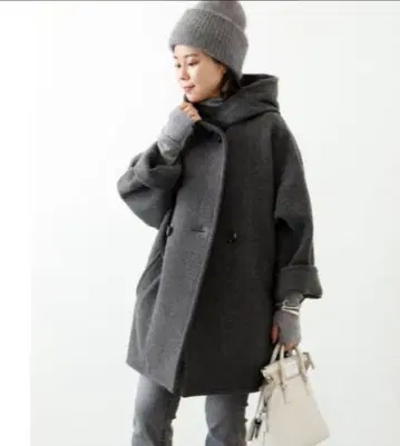 AP STUDIO 모사 오버 후디 코트 그레이