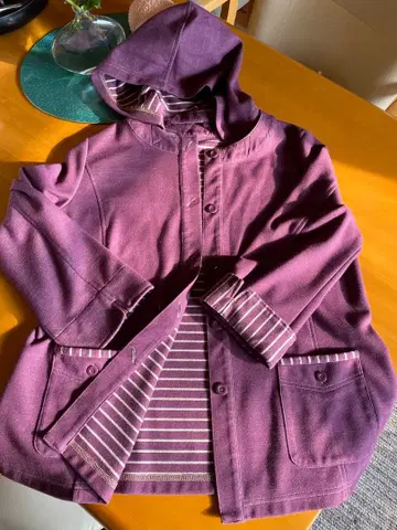 리넨 자켓, 저리 소재로 움직이기 쉬운 퍼플 가디건 니트