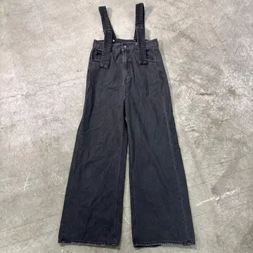 7LA2 모드 노르딕 코어 살로펫 올인원 블랙 데님 구제 의류