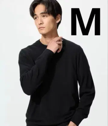 남성용 2025년 신상 UNIQLO 캐시미어 크루넥 스웨터 블랙