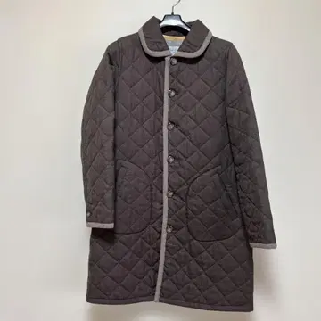 Le minor 다크 브라운 퀼팅 코트
