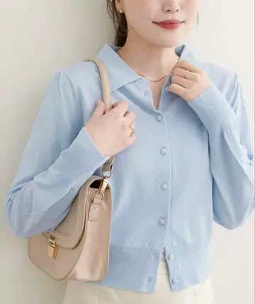 내추럴 쿠튀르 라메 시어 카라 니트 가디건