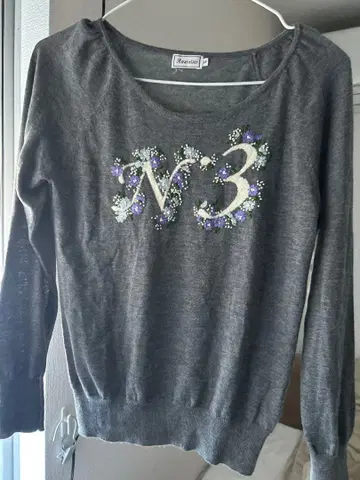 Anatelier (월드) N3 자수 그레이 긴팔 니트 38