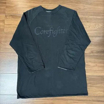 코어파이터 corefighter 블랙 7부 소매 래글런 T셔츠 XL
