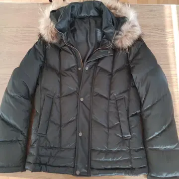 미셸클라인 남성용 후드 부착 다운 자켓 블랙 48