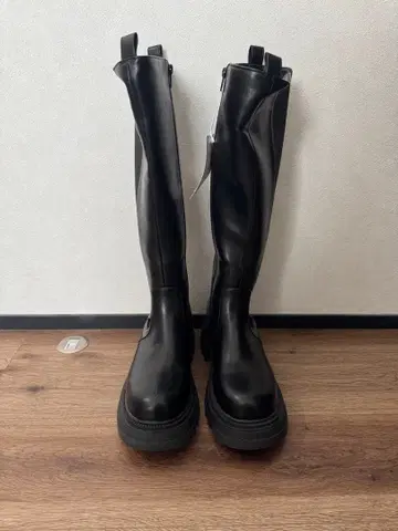 블랙 사이드 고어 부츠 통굽 AZUL by MOUSSY