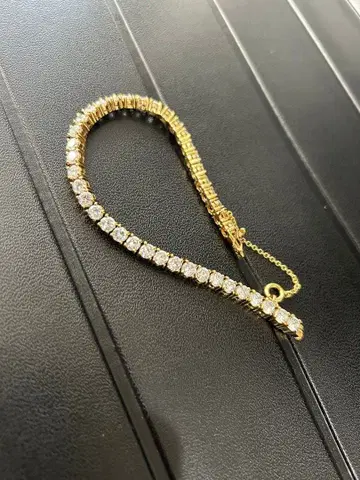 테니스 팔찌 골드 크리스탈