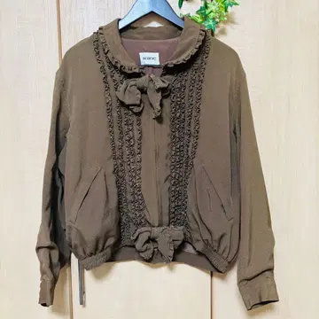 INGEBORG 잉게보그 레어 새상품급 리본 프릴 블루종 얇은 소재