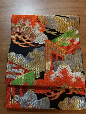 앤티크 화려한 꽃무늬 후쿠로 오비