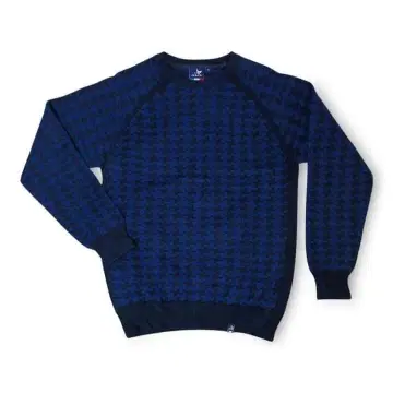 크랭크 CLUNK 스웨터 블루 x 네이비 하운드투스 남성용 M