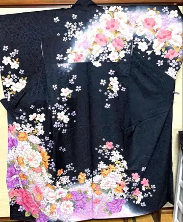 블랙 사쿠라 모란 후리소데 기장 150
