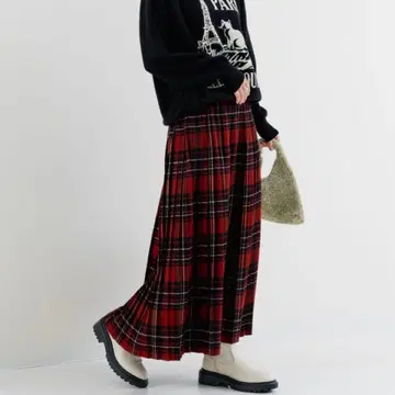 체크 스커트 refined works 기모
