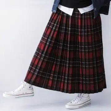 체크 스커트 refined works 기모