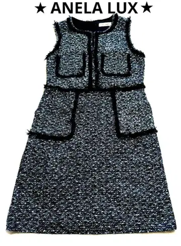 오늘 특별 가격 [ ANELA LUX ] 네이비 계열 슬리브리스 원피스