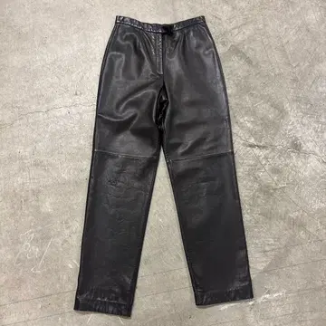 7LA2 가죽 팬츠 캐주얼 스트릿 블랙 아메카지 구제 의류